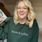 Books & Coffee Embroidered Sweatshirt