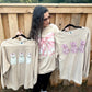 Beige Ghost Bow Corded Crew