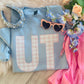 UT Pink Gingham State Sweatshirt/Tee