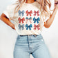 USA Plaid Coquette Bow Collage Tee