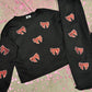 RTS Black/Red Sequin Bow Textured Set