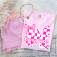 Custom Pink Out Checkered Team Tee- Multiple Styles