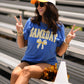 Game Day Gingham Bow Royal Tee