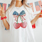 Cherry Heart USA Coquette Bow Tee