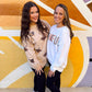 Beige Sequin Turkey Corded Crew