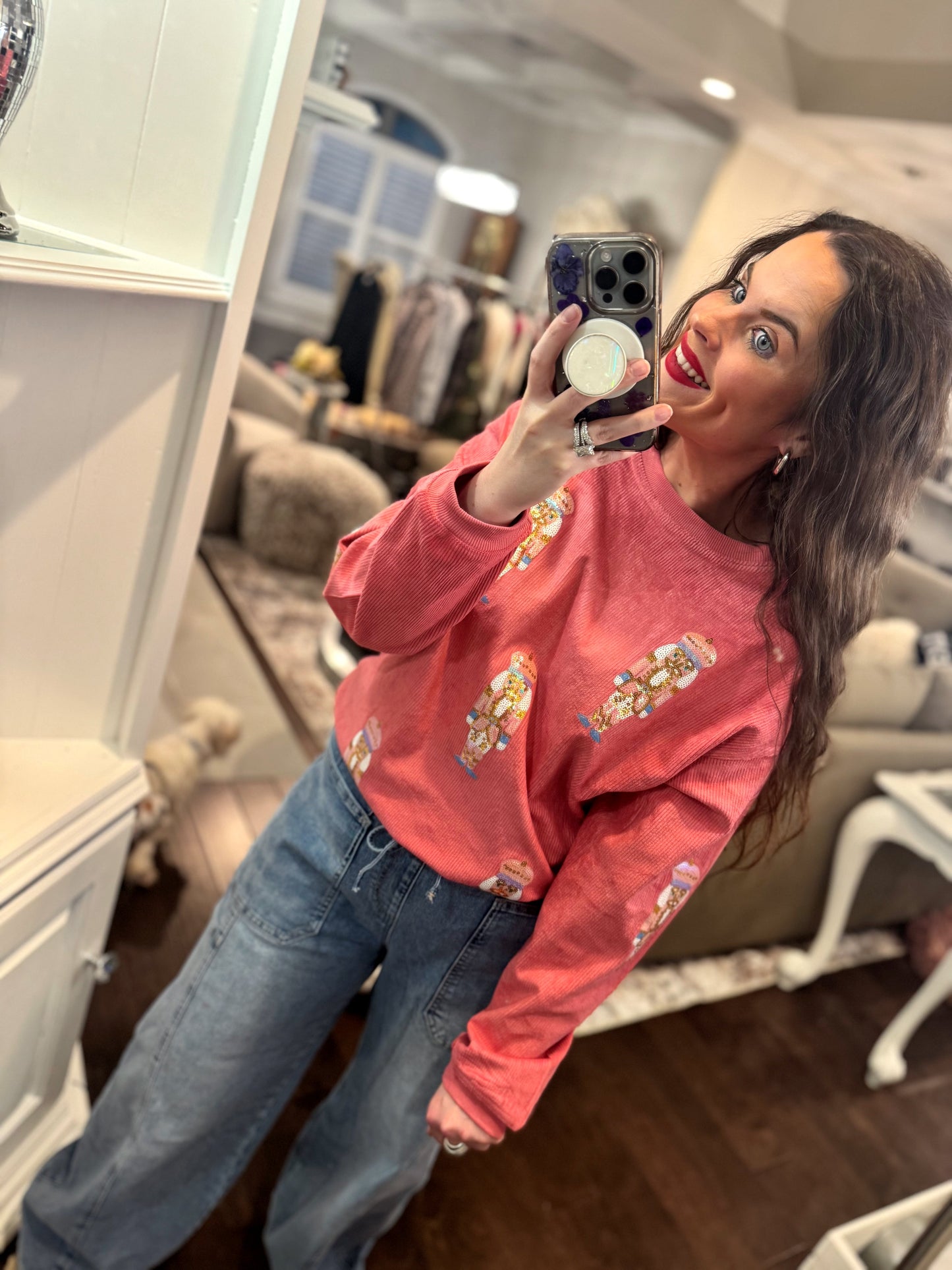 Pastel Nutcracker Sequin Corded Crews