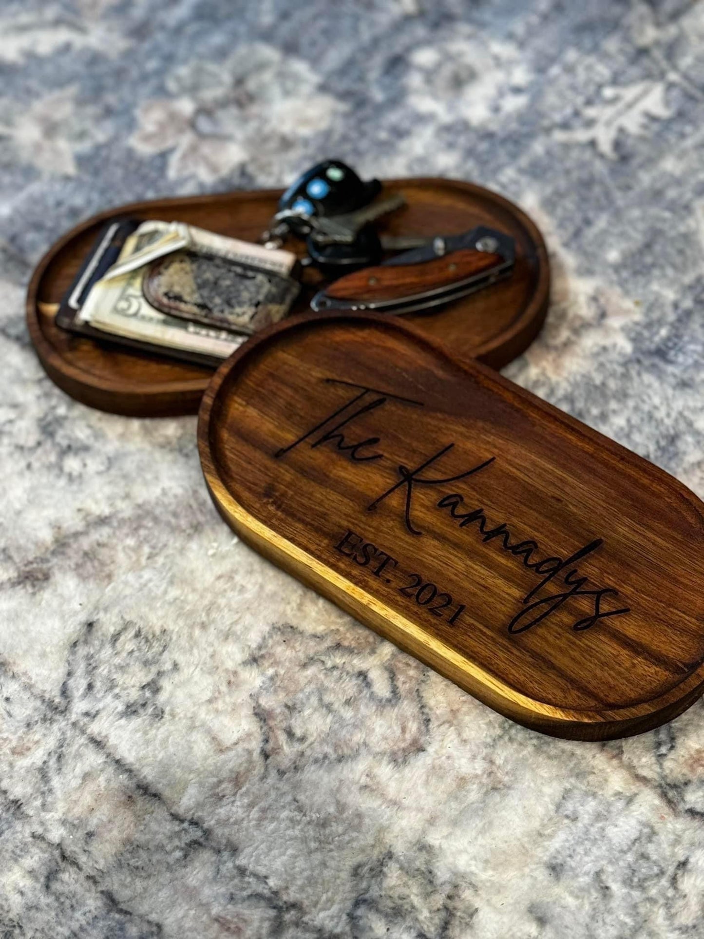 Catch All Engraved Personalized Trays