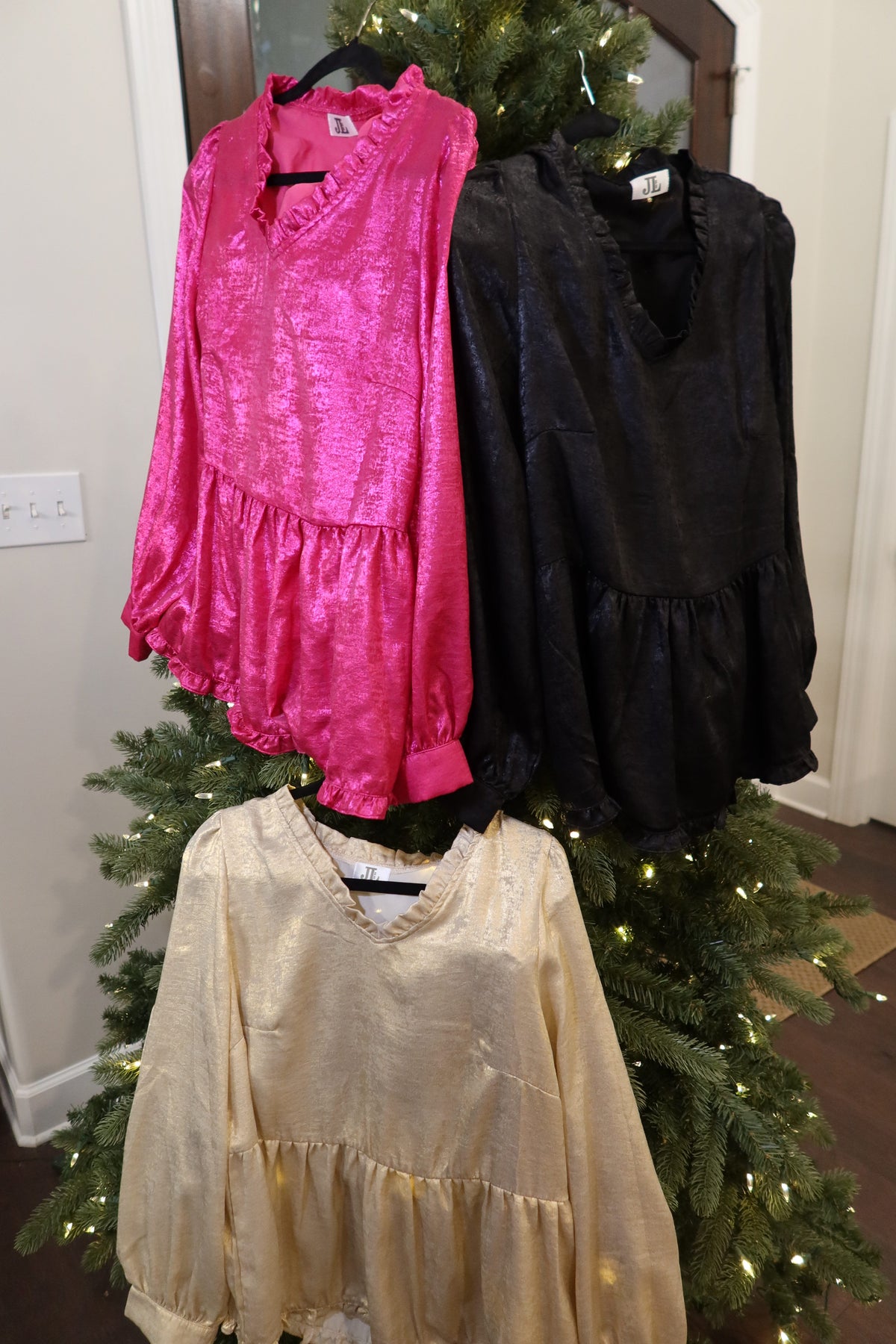 Metallic Babydoll Tops