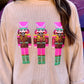RTS Beige/Pink Sequin Nutcracker Corded Crew