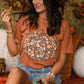 Brown Floral Pumpkin Tee