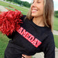 Red Chenille Sequin Game Day Patch Corded Crew