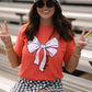 **SALE** RTS Orange Game Day Bow Tee