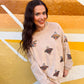 Beige Sequin Turkey Corded Crew