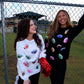 Multicolor Sequin Football Patch Corded Crews