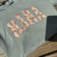 Mushroom mama print bay comfort color tee