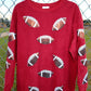 Sequin Football Corded Crews