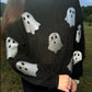 Black Glitter Ghost Corded Crew