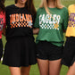 Checkered Faux Glitter Stars School Spirit Custom Tee