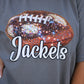Custom Faux Glitter Football Tee