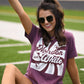 Maroon and White Retro Tee