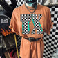 Checker & turquoise TX tee or sweatshirt