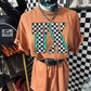 Checker & turquoise TX tee or sweatshirt