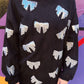 Black/Silver Sequin Bow Corded Crew