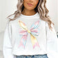 Tie dye bunny ears & bow tee & sweatshirt