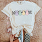 Checker basic peep tee & sweatshirt