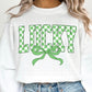 Lucky checker bow tee & sweatshirt