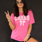 Cheer Gingham Bow Tee