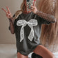 White lace bow tee & sweatshirt