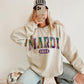 Mardi gras varsity gold water color tee & sweatshirt