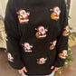 Sequin Santa Gift Corded Crew