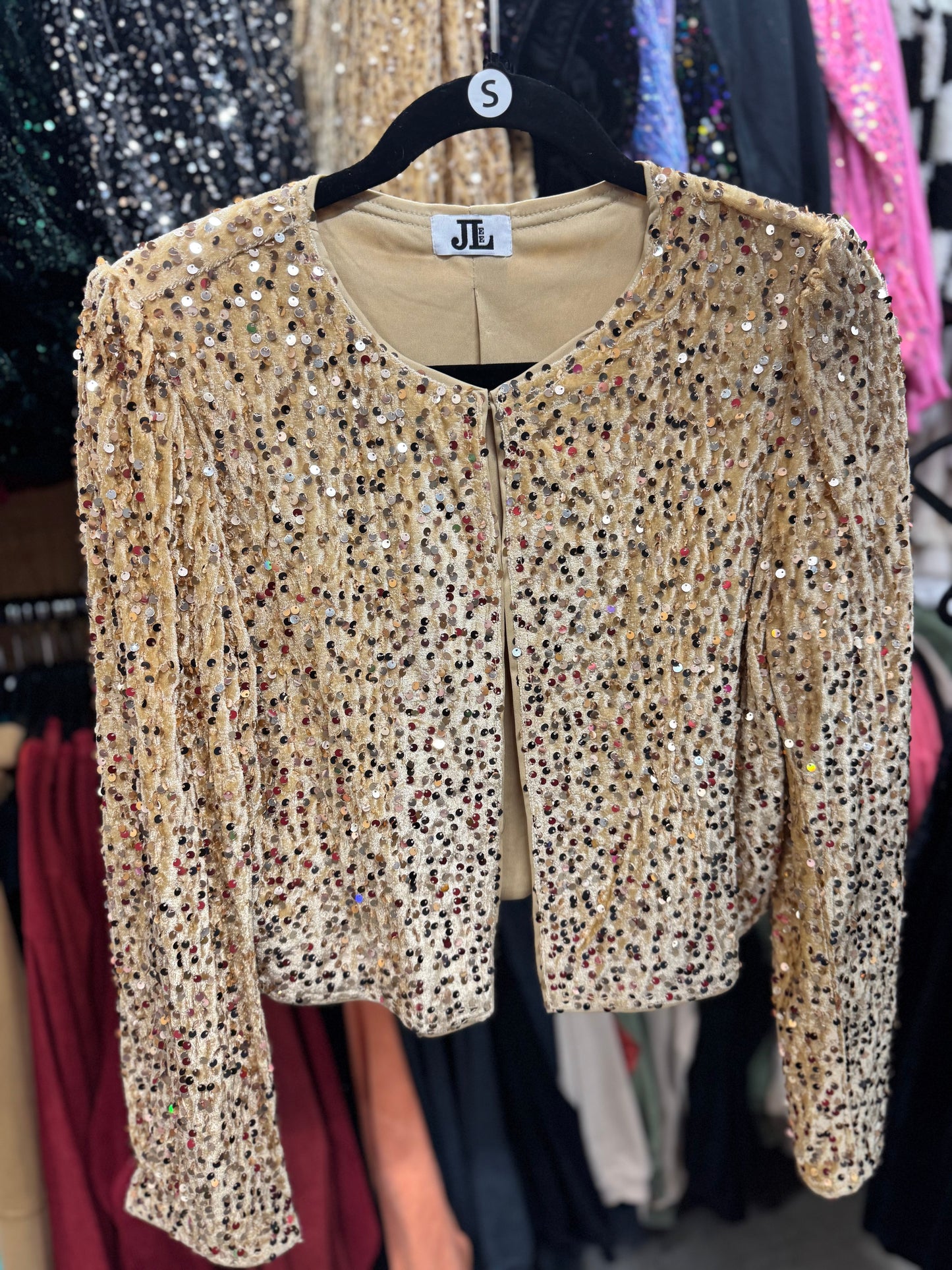 Gold Velvet Sequin Jacket