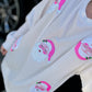 Pink Sequin Santa Corded Crews