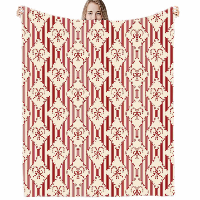 Striped Elegant CandyCane Blanket *Pre Order* *CIJ SPECIAL*