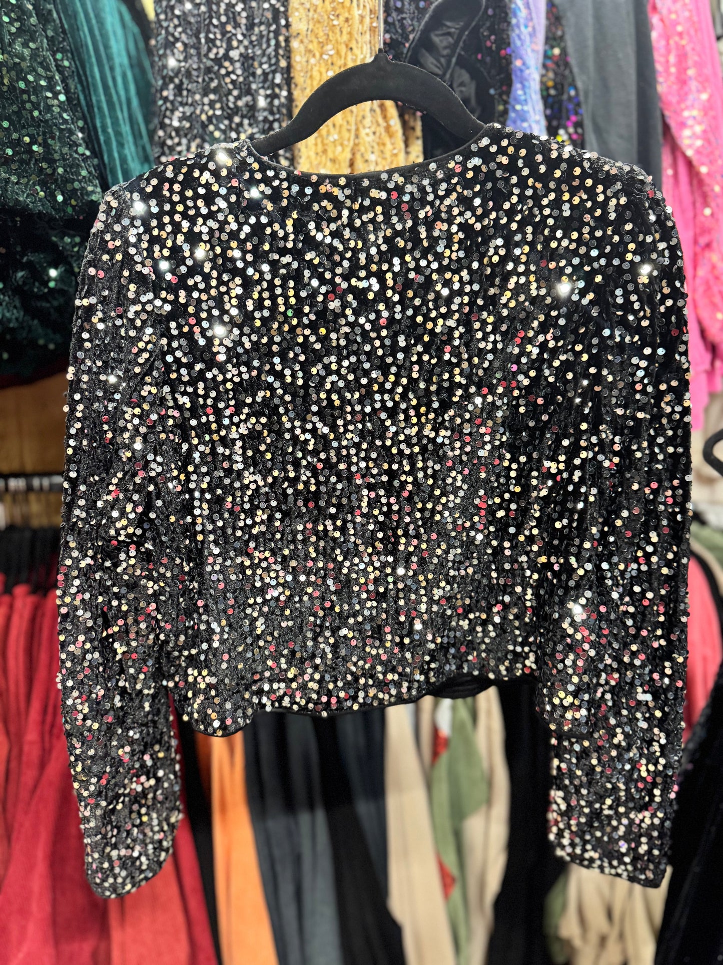 Black Velvet Sequin Jacket