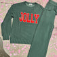RTS Green Jolly Ribbed Pajamas Set