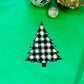 Embroidered Checkered Christmas Tree Sweatshirt