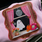 Spooky window ghost with disco ball tee or sweatshirt