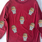(MULTI COLOR) Sequin Basketball Corded Crews