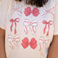 Red Baseball Bows Tee