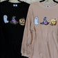 Beige Sequin Halloween Corded Crew