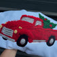 Red Christmas truck faux yarn tee or sweatshirt