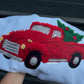 Red Christmas truck faux yarn tee or sweatshirt