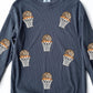 (MULTI COLOR) Sequin Basketball Corded Crews