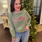 Merry Sequin Corded Crew