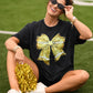 Gold Faux Glitter Football Bow Tee