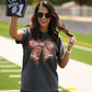 Faux Glitter Bow Football Tee